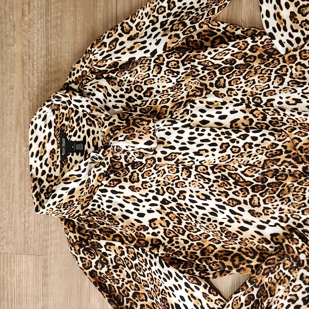 Button Down Leopard Top - Picture 2 of 3